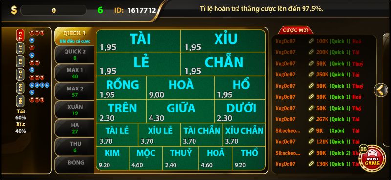 Các hình thức đặt cược trong Keno Sunwin